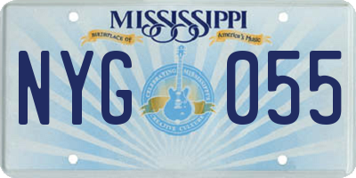 MS license plate NYG055