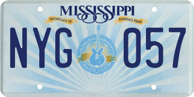 MS license plate NYG057