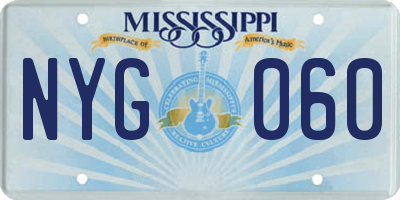 MS license plate NYG060
