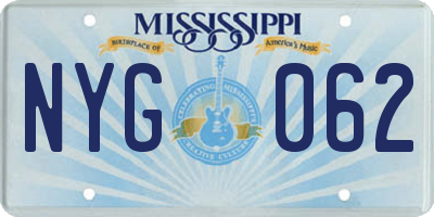 MS license plate NYG062