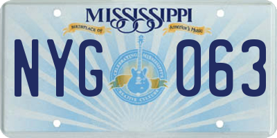 MS license plate NYG063