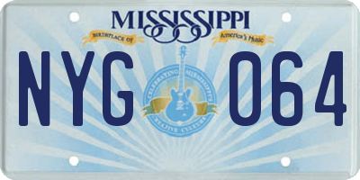 MS license plate NYG064