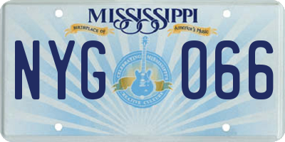 MS license plate NYG066