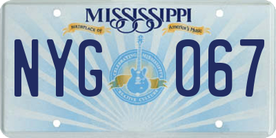 MS license plate NYG067