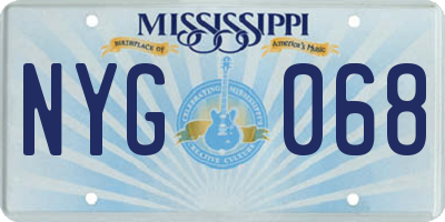 MS license plate NYG068