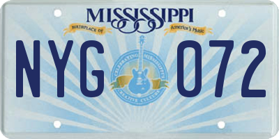 MS license plate NYG072