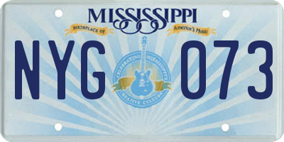 MS license plate NYG073