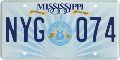 MS license plate NYG074