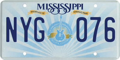 MS license plate NYG076