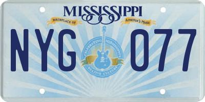 MS license plate NYG077