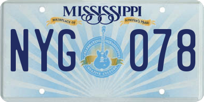 MS license plate NYG078