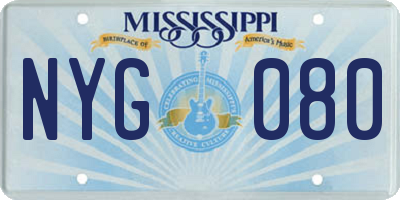 MS license plate NYG080