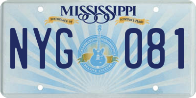 MS license plate NYG081