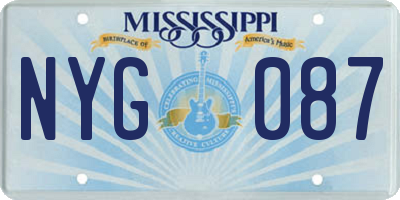 MS license plate NYG087