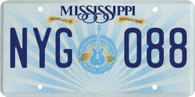MS license plate NYG088