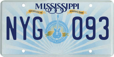 MS license plate NYG093