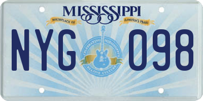 MS license plate NYG098