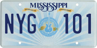 MS license plate NYG101