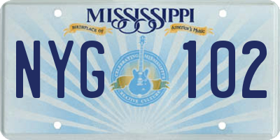 MS license plate NYG102