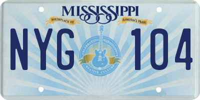 MS license plate NYG104