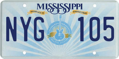 MS license plate NYG105