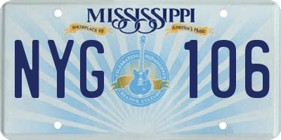 MS license plate NYG106