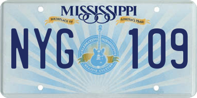 MS license plate NYG109