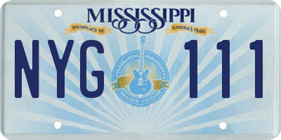 MS license plate NYG111