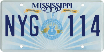 MS license plate NYG114