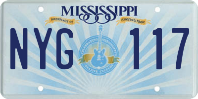 MS license plate NYG117