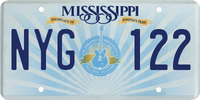 MS license plate NYG122