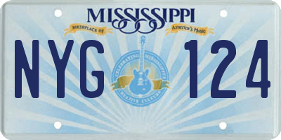 MS license plate NYG124