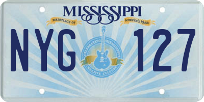 MS license plate NYG127