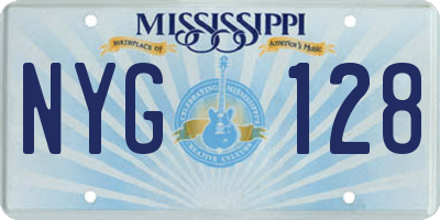 MS license plate NYG128