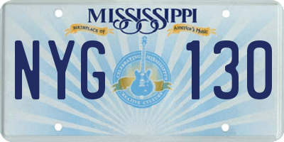 MS license plate NYG130