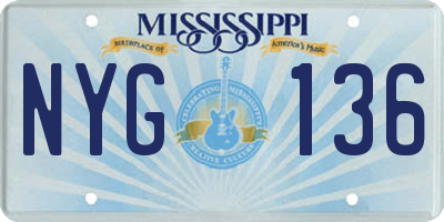 MS license plate NYG136