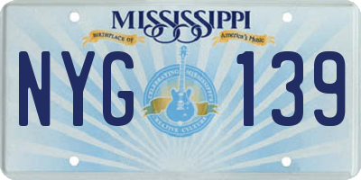 MS license plate NYG139