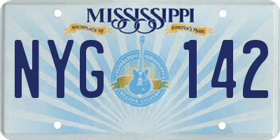 MS license plate NYG142