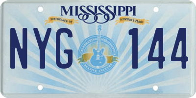 MS license plate NYG144
