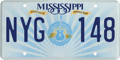 MS license plate NYG148