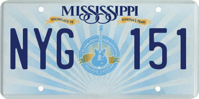 MS license plate NYG151