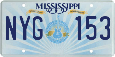 MS license plate NYG153