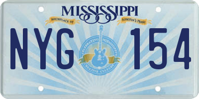 MS license plate NYG154