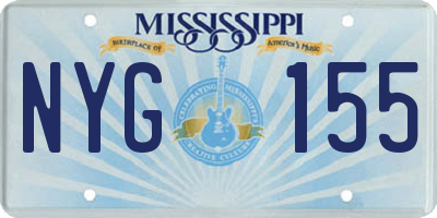 MS license plate NYG155