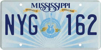 MS license plate NYG162