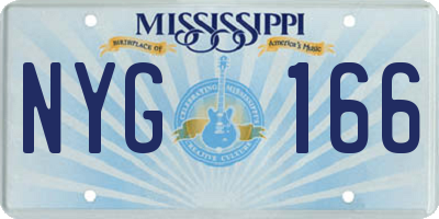 MS license plate NYG166