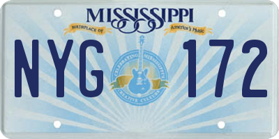 MS license plate NYG172
