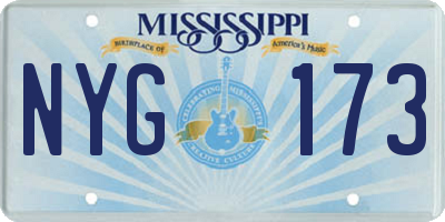 MS license plate NYG173