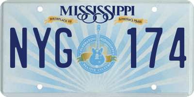 MS license plate NYG174