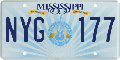 MS license plate NYG177